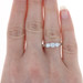 White Gold & Platinum Diamond Three-Stone Engagement Ring 18k Round .76ctw GSL White Gold & Platinum Diamond Three-Stone Engagement Ring 18k Round .76ctw GSL