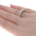 White Gold & Platinum Diamond Three-Stone Engagement Ring 18k Round .76ctw GSL White Gold & Platinum Diamond Three-Stone Engagement Ring 18k Round .76ctw GSL