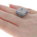 Sterling Silver Sapphire & Camphor Glass Ring - 925 Filigree Milgrain Size 7 Sterling Silver Sapphire & Camphor Glass Ring - 925 Filigree Milgrain Size 7
