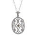New Glass Pendant Necklace Sterling Silver Diamond Filigree Deco Style New Glass Pendant Necklace Sterling Silver Diamond Filigree Deco Style