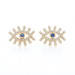 Yellow Gold Sapphire & Diamond Halo Stud Earrings 14k Rnd .28ctw All-Seeing Eyes Yellow Gold Sapphire & Diamond Halo Stud Earrings 14k Rnd .28ctw All-Seeing Eyes
