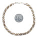 Sterling Silver Rope Chain Bracelet 7 3/4" - 925 Gold Plated Bead Accents Sterling Silver Rope Chain Bracelet 7 3/4" - 925 Gold Plated Bead Accents