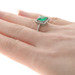 White Gold Synthetic Emerald & Diamond Halo Ring - 14k Square 1.51ctw Engagement White Gold Synthetic Emerald & Diamond Halo Ring - 14k Square 1.51ctw Engagement