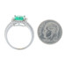 White Gold Synthetic Emerald & Diamond Halo Ring - 14k Square 1.51ctw Engagement White Gold Synthetic Emerald & Diamond Halo Ring - 14k Square 1.51ctw Engagement