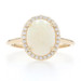 Yellow Gold Opal & Diamond Halo Ring - 14k Oval Cabochon Cut 1.77ctw