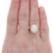 Yellow Gold Opal & Diamond Halo Ring - 14k Oval Cabochon Cut 1.77ctw