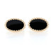 Yellow Gold Onyx Oval Cufflinks - 14k Men's Gift Yellow Gold Onyx Oval Cufflinks - 14k Men's Gift
