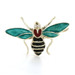 Yellow Gold Diamond & Enamel Winged Insect Brooch - 14k Round Brilliant Pin