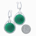 White Gold Chalcedony & Diamond Huggie Hoop Dangle Earrings - 14k Round .50ctw White Gold Chalcedony & Diamond Huggie Hoop Dangle Earrings - 14k Round .50ctw