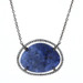 Sterling Rutilated Quartz over Sodalite & Diamond Halo Necklace 925 Slice .25ctw Sterling Rutilated Quartz over Sodalite & Diamond Halo Necklace 925 Slice .25ctw