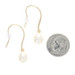 Yellow Gold Freshwater Pearl Dangle Earrings - 14k Curved Pierced Yellow Gold Freshwater Pearl Dangle Earrings - 14k Curved Pierced