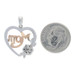 Sterling Silver & Rose Gold Diamond Mom Flower Heart Pendant - 925 & 10k Love Sterling Silver & Rose Gold Diamond Mom Flower Heart Pendant - 925 & 10k Love