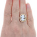 Yellow Gold Carved Shell Cameo Vintage Ring - 14k Woman's Silhouette Yellow Gold Carved Shell Cameo Vintage Ring - 14k Woman's Silhouette