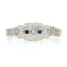White Gold Diamond & Synthetic Sapphire Art Deco Bracelet 6 1/4" 14k Euro .91ctw White Gold Diamond & Synthetic Sapphire Art Deco Bracelet 6 1/4" 14k Euro .91ctw