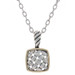 NEW Sterling Silver & Yellow Gold Squared Woven Pendant Necklace 18" - 18k NEW Sterling Silver & Yellow Gold Squared Woven Pendant Necklace 18" - 18k