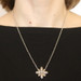 NEW Diamond-Accented Flower Necklace - Sterling Silver & 18k Gold Adjustable NEW Diamond-Accented Flower Necklace - Sterling Silver & 18k Gold Adjustable