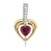 Yellow Gold Pink Tourmaline & Diamond Enhancer Pendant 18k Heart Cut .85ctw Love Yellow Gold Pink Tourmaline & Diamond Enhancer Pendant 18k Heart Cut .85ctw Love