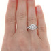White Gold Diamond Halo Engagement Ring - 14k Round 1.00ctw Trellis Cathedral White Gold Diamond Halo Engagement Ring - 14k Round 1.00ctw Trellis Cathedral
