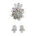 Eisenberg Earrings & Brooch Set - Cluster Halo Pin & Non-Pierced Screw-On Studs Eisenberg Earrings & Brooch Set - Cluster Halo Pin & Non-Pierced Screw-On Studs