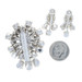 Eisenberg Earrings & Brooch Set - Cluster Halo Pin & Non-Pierced Screw-On Studs Eisenberg Earrings & Brooch Set - Cluster Halo Pin & Non-Pierced Screw-On Studs