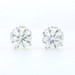 White Gold Diamond Stud Earrings - 14k Round Brilliant 6.03ctw IGI & HRD Pierced