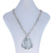 Hammered Teardrop Necklace 17" - Sterling Silver 925 Flat Cable Hammered Teardrop Necklace 17" - Sterling Silver 925 Flat Cable