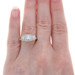 Kallati Diamond Halo Engagement Ring - Yellow Gold 9k Round .64ctw Three-Stone Kallati Diamond Halo Engagement Ring - Yellow Gold 9k Round .64ctw Three-Stone