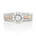 NEW White & Rose Gold Diamond Engagement Ring & Wedding Band- 14k Halo .77ctw NEW White & Rose Gold Diamond Engagement Ring & Wedding Band- 14k Halo .77ctw