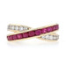 Kallati Ruby & Diamond Crossover Band - Yellow Gold 9k Round 1.25ctw Ring Kallati Ruby & Diamond Crossover Band - Yellow Gold 9k Round 1.25ctw Ring