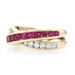 Kallati Ruby & Diamond Crossover Band - Yellow Gold 9k Round 1.25ctw Ring Kallati Ruby & Diamond Crossover Band - Yellow Gold 9k Round 1.25ctw Ring