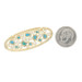 Yellow Gold Turquoise & Diamond Brooch - 18k Round .70ctw Oval Cluster Pin Yellow Gold Turquoise & Diamond Brooch - 18k Round .70ctw Oval Cluster Pin