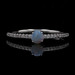 White Gold Opal & Diamond Ring - 14k Round Cabochon Cut .19ctw White Gold Opal & Diamond Ring - 14k Round Cabochon Cut .19ctw