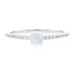 White Gold Opal & Diamond Ring - 14k Round Cabochon Cut .29ctw White Gold Opal & Diamond Ring - 14k Round Cabochon Cut .29ctw