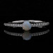 White Gold Opal & Diamond Ring - 14k Round Cabochon Cut .29ctw White Gold Opal & Diamond Ring - 14k Round Cabochon Cut .29ctw