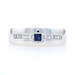 Kallati Sapphire & Diamond Men's Wedding Band -White Gold 9k .50ctw Ring Size 10