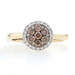 Kallati Fancy Brown Diamond Cluster Halo Ring - Yellow Gold 9k Round Cut .50ctw Kallati Fancy Brown Diamond Cluster Halo Ring - Yellow Gold 9k Round Cut .50ctw