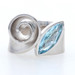 New Sterling Silver Bastian Inverun Blue Topaz Swirl Ring - 8.5 Statement