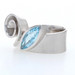 New Sterling Silver Bastian Inverun Blue Topaz Swirl Ring - 8.5 Statement