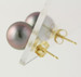 NEW Tahitian Pearl Stud Earrings - 18k Yellow Gold 9mm High Karat Pierced NEW Tahitian Pearl Stud Earrings - 18k Yellow Gold 9mm High Karat Pierced