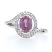 Kallati Pink Sapphire & Diamond Halo Bypass Ring -White Gold 9k Oval Cut 1.73ctw Kallati Pink Sapphire & Diamond Halo Bypass Ring -White Gold 9k Oval Cut 1.73ctw