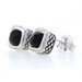 Andrea Candela Mini Alhambra Onyx Stud Earrings - Sterling 925 Square Pierced Andrea Candela Mini Alhambra Onyx Stud Earrings - Sterling 925 Square Pierced