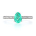 White Gold Emerald & Diamond Ring -18k Pear .85ctw Cathedral Milgrain Engagement White Gold Emerald & Diamond Ring -18k Pear .85ctw Cathedral Milgrain Engagement