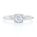 White Gold Diamond Vintage Solitaire Engagement Ring - 14k Round Brilliant .34ct