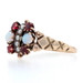 Yellow Gold Opal Garnet Pearl Victorian Cluster Ring - 10k Round .46ctw Antique