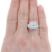 Platinum Diamond Cluster Halo Ring 950 Princess Cut 1.00ctw Miligrain Engagement Platinum Diamond Cluster Halo Ring 950 Princess Cut 1.00ctw Miligrain Engagement