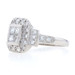 Platinum Diamond Cluster Halo Ring 950 Princess Cut 1.00ctw Miligrain Engagement Platinum Diamond Cluster Halo Ring 950 Princess Cut 1.00ctw Miligrain Engagement