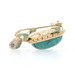 Yellow Gold Turquoise & Diamond Sea Turtle Brooch - 18k Reptile Ocean Life Pin Yellow Gold Turquoise & Diamond Sea Turtle Brooch - 18k Reptile Ocean Life Pin