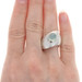 New Bastian Inverun Green Moonstone Curved Band Sterling Brushed Ring Size 7 1/2