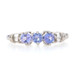 White Gold Tanzanite & Diamond Ring - 10k Round .57ctw Three-Stone White Gold Tanzanite & Diamond Ring - 10k Round .57ctw Three-Stone