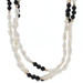 Yellow Gold Onyx & Keshi Pearl Beaded Triple Strand Necklace 17" - 14k Yellow Gold Onyx & Keshi Pearl Beaded Triple Strand Necklace 17" - 14k